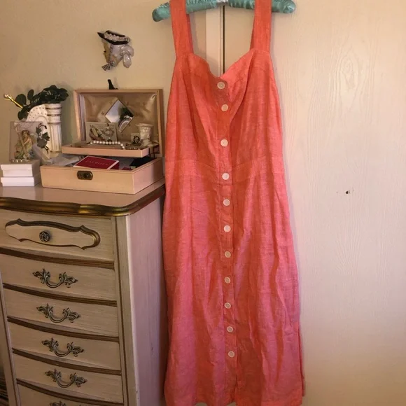 Elegant Talbots Orange Sleeveless Dress - Picture 2 of 2